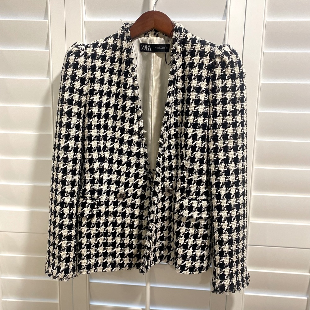 Zara houndstooth blazer